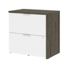 Bestar Gemma Lateral File Cabinet, Walnut Grey & White 107630-000035